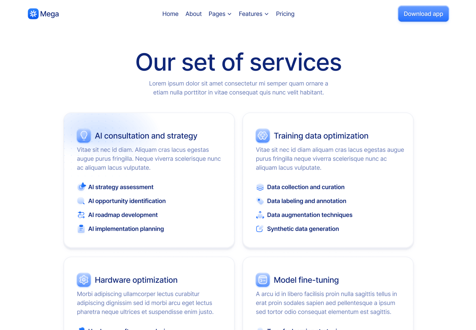Services V3 Page - Mega Webflow Template