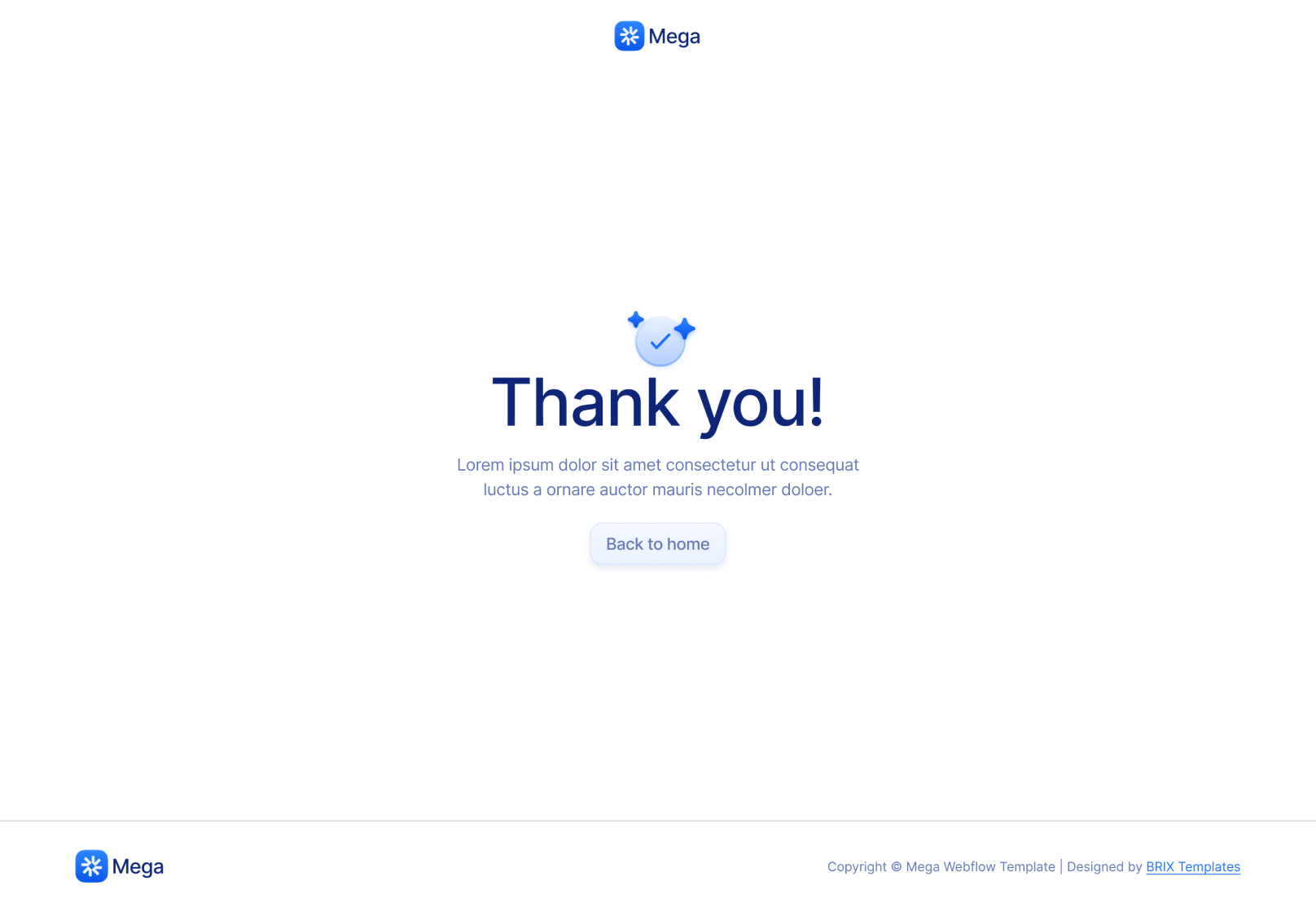 Thank You V1 Page - Mega Webflow Template