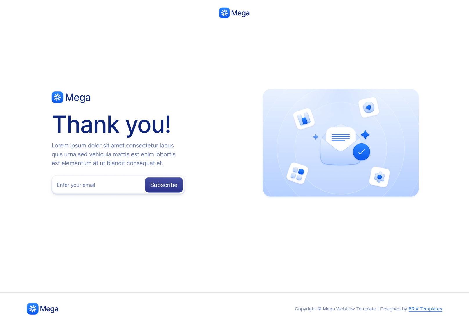 Thank You V2 Page - Mega Webflow Template