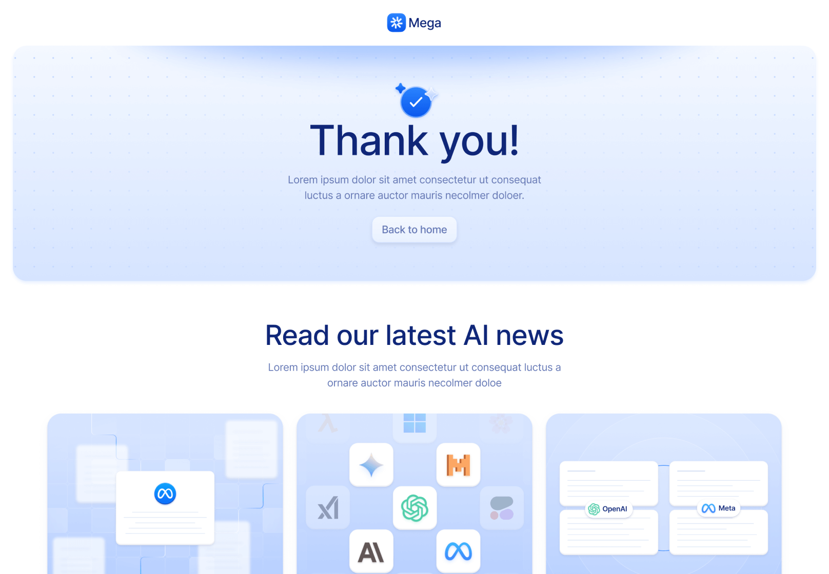 Thank You V3 Page - Mega Webflow Template