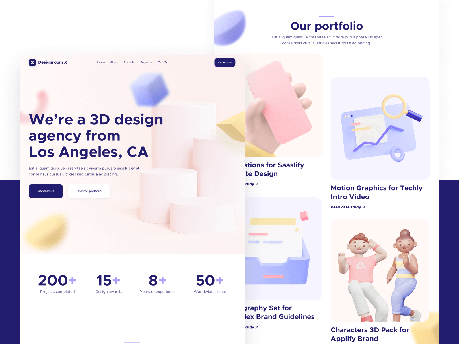 3D Design Agency Webflow Template