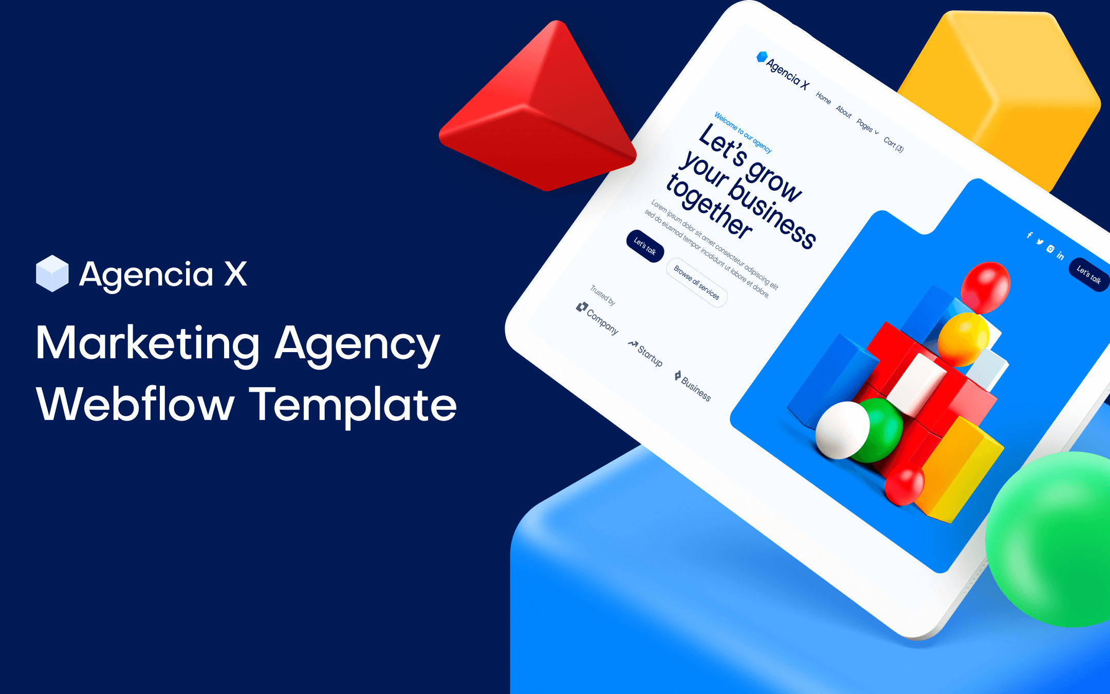 3D Marketing Agency Webflow Template