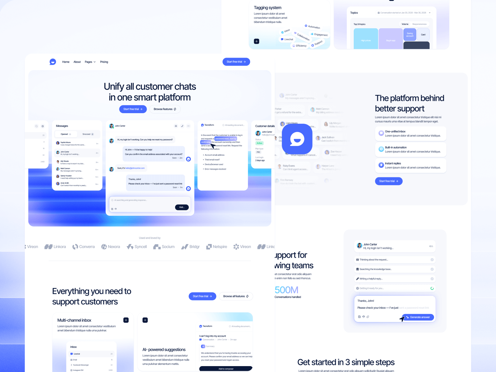AI Customer Support Webflow Template