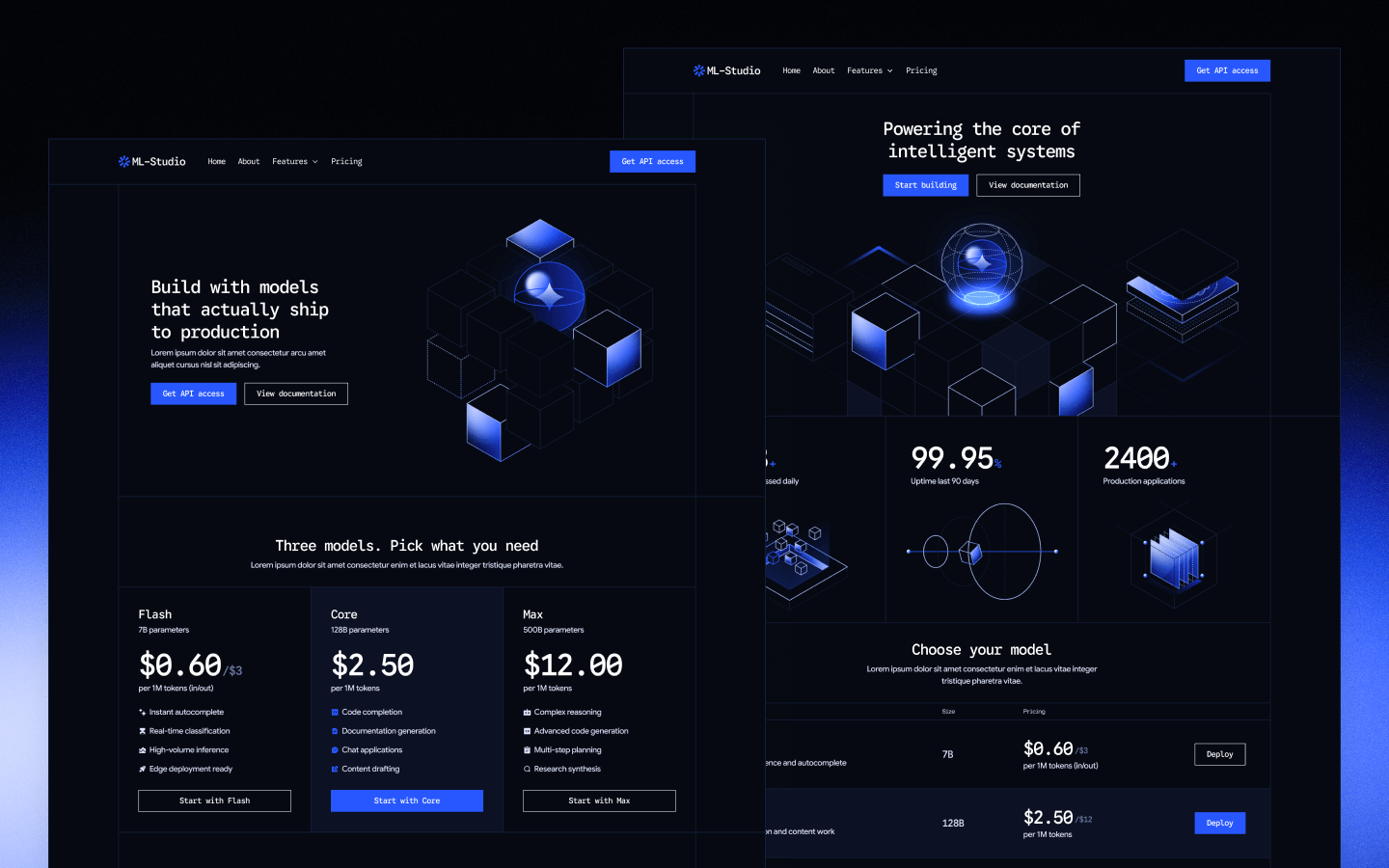 ML-Studio Webflow Template