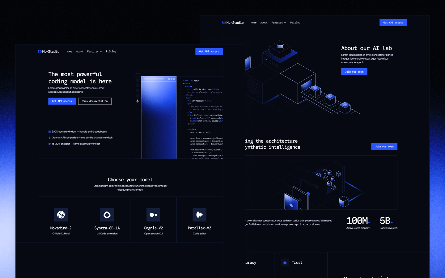 ML-Studio Webflow Template