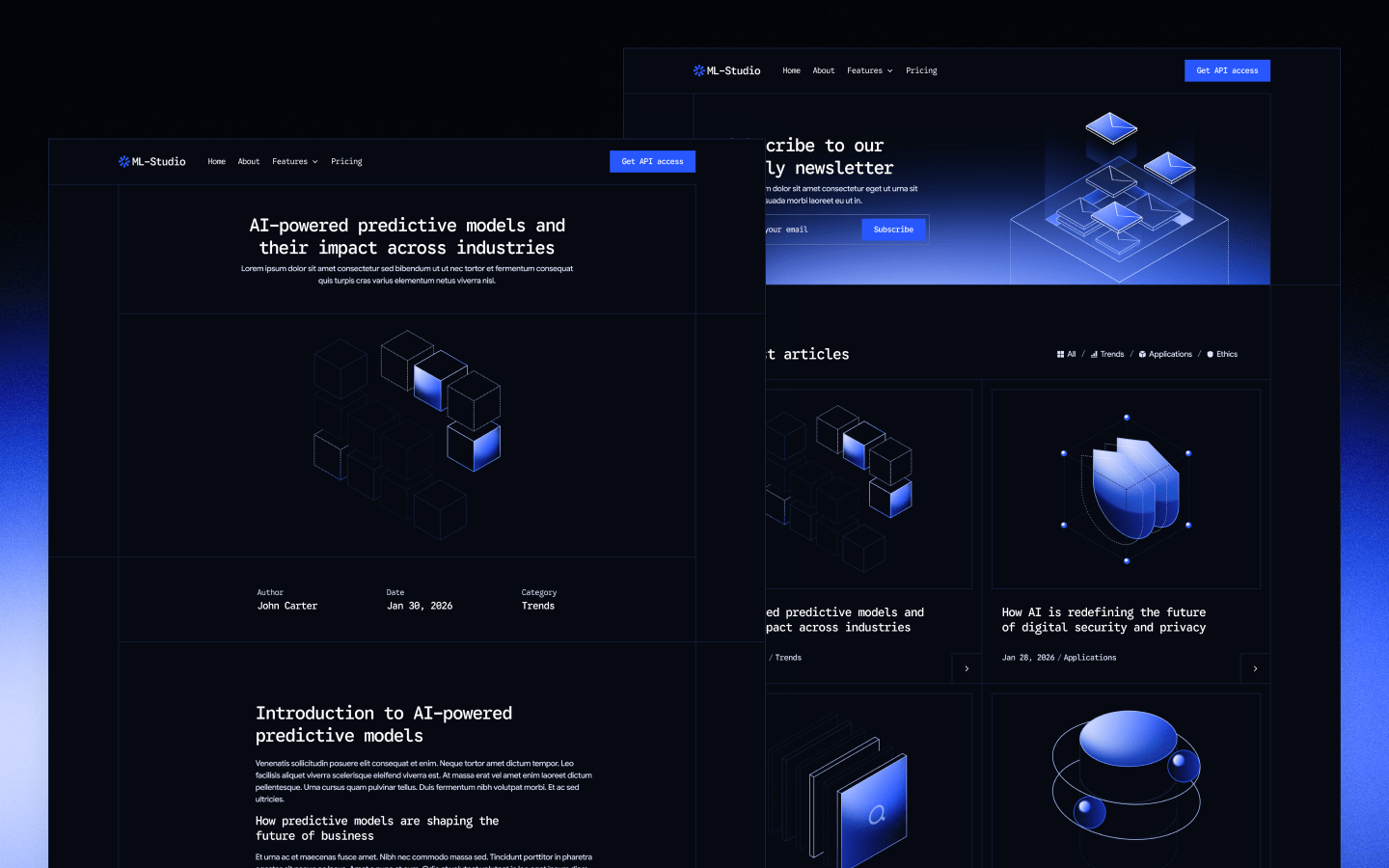 ML-Studio Webflow Template
