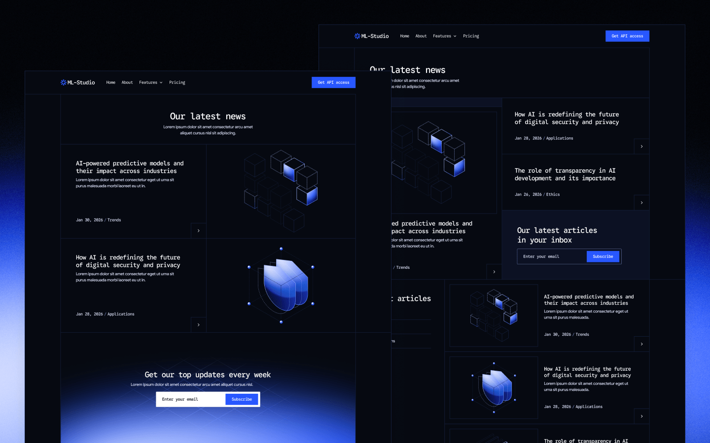 ML-Studio Webflow Template