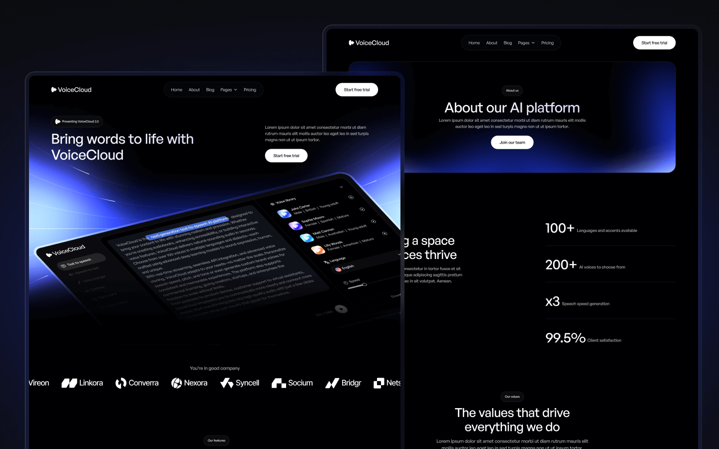 VoiceCloud Webflow Template