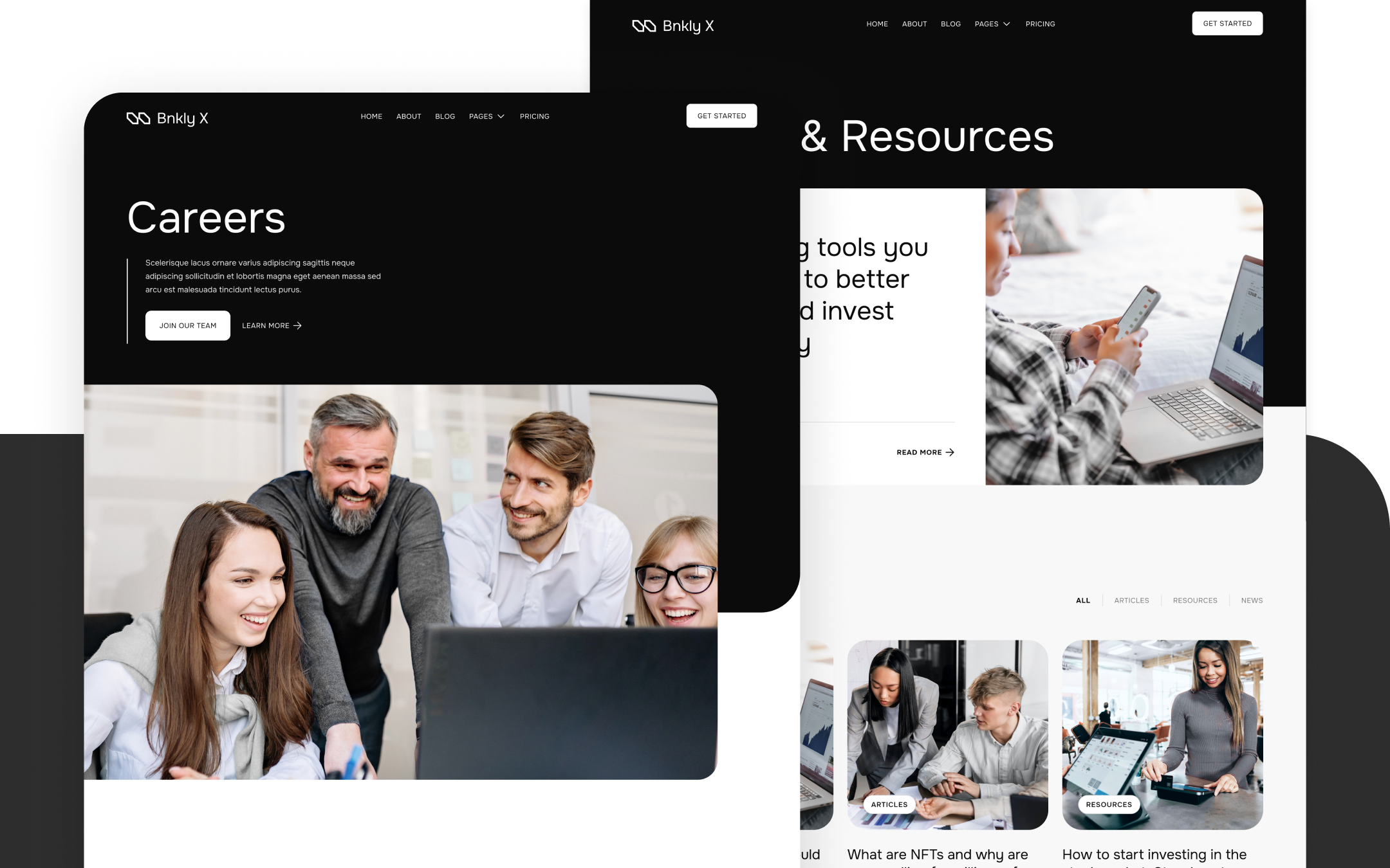 Bnkly X Webflow Template