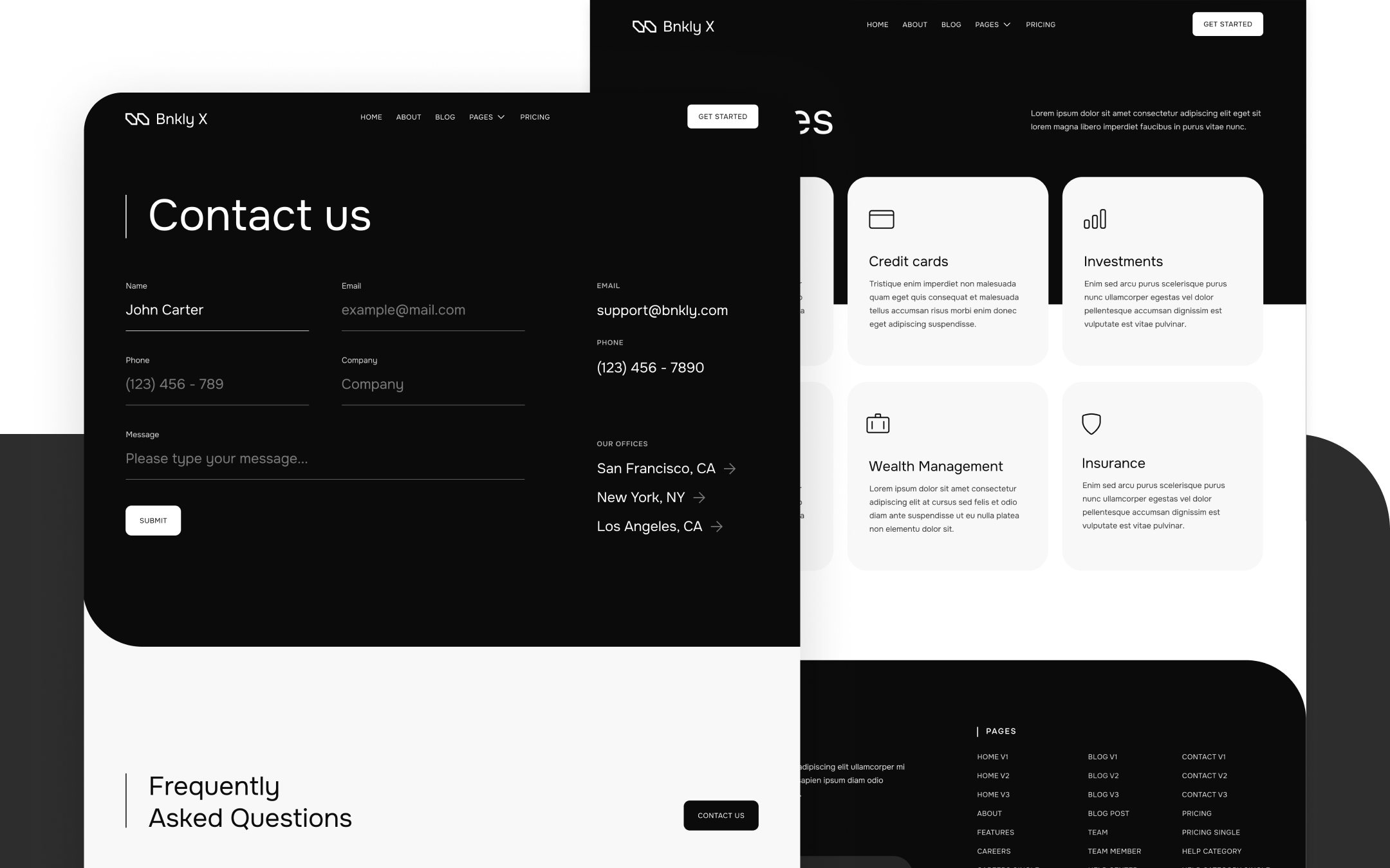 Bnkly X Webflow Template