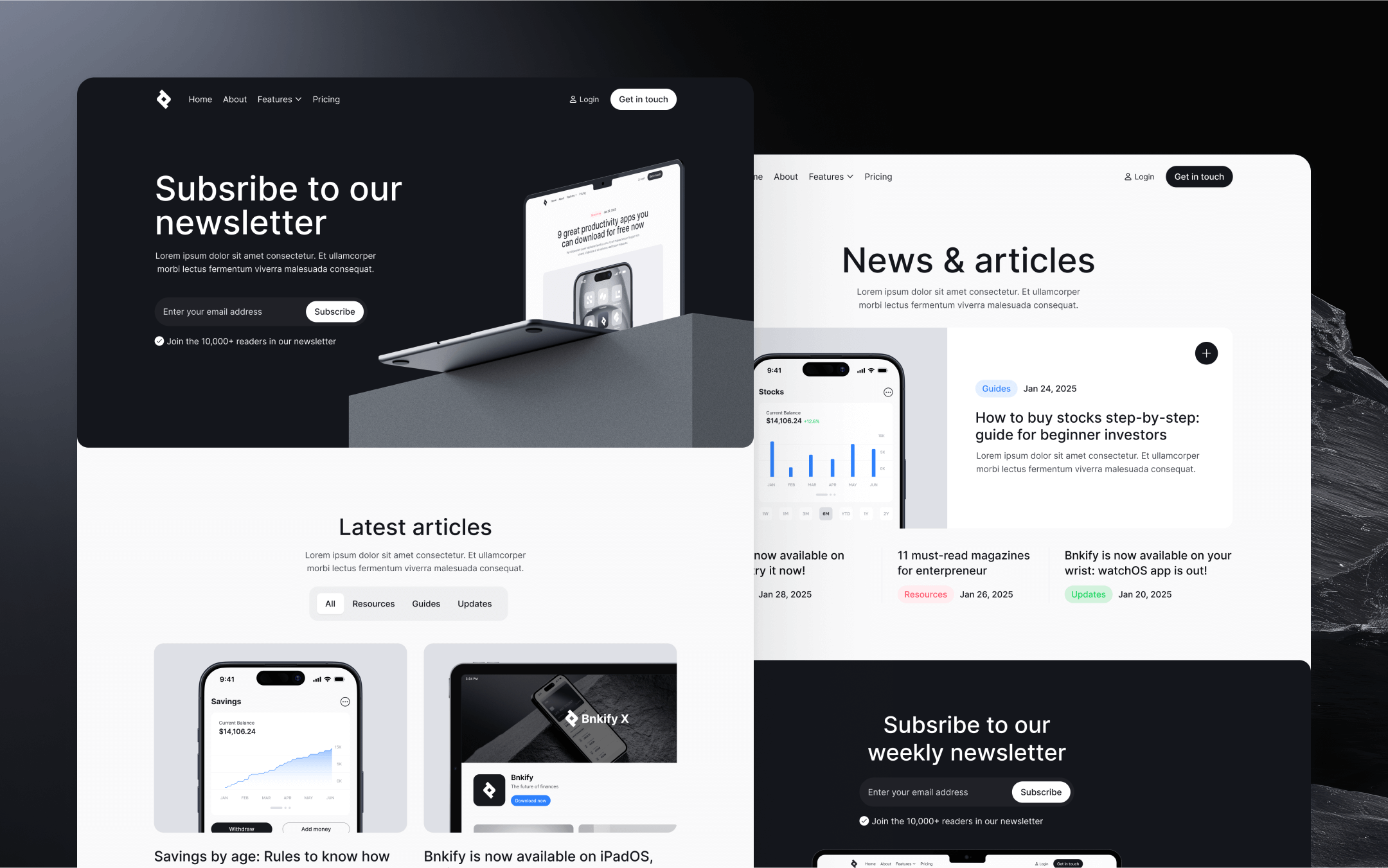 Bnkify X Webflow Template