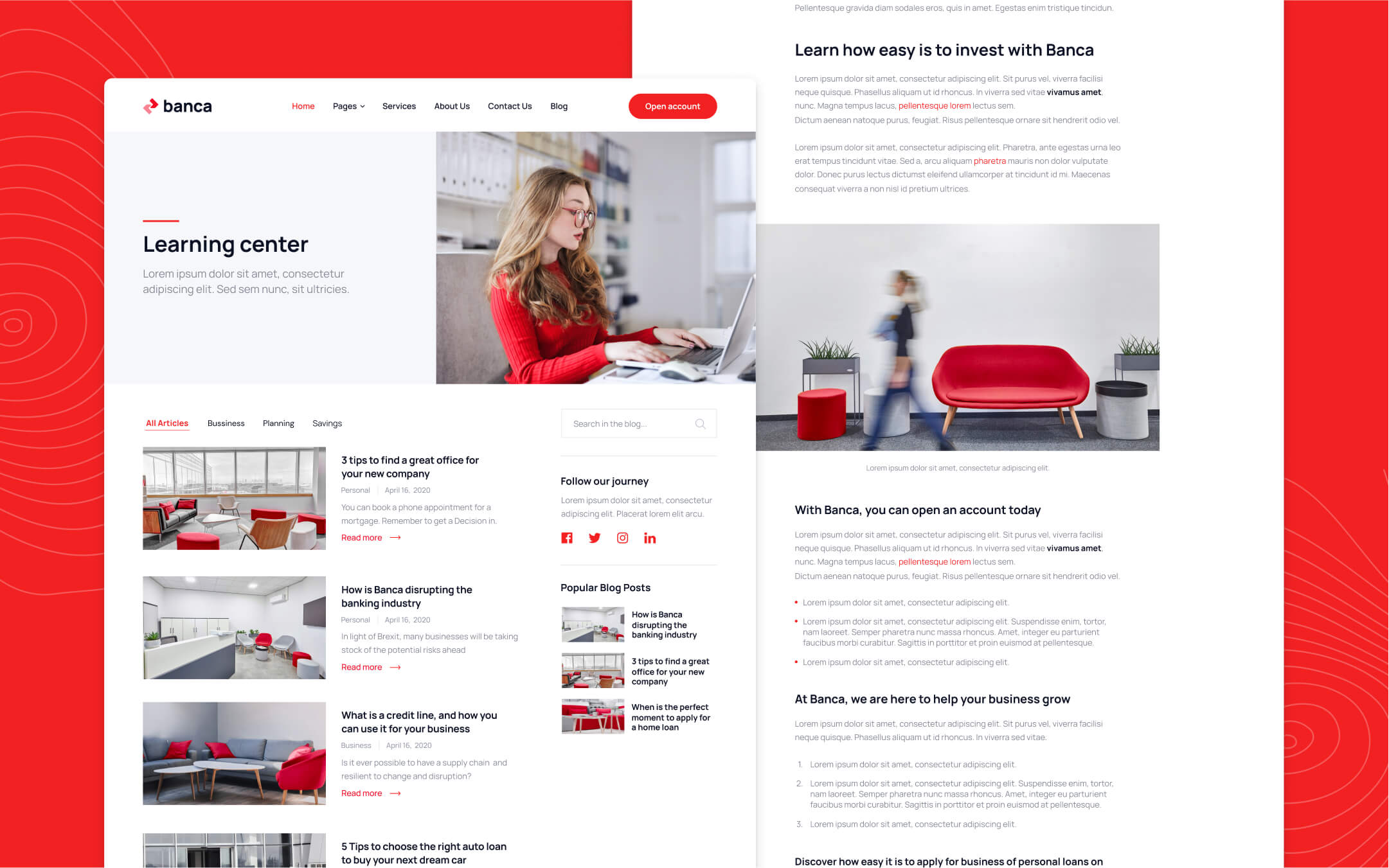 Banca Webflow Template