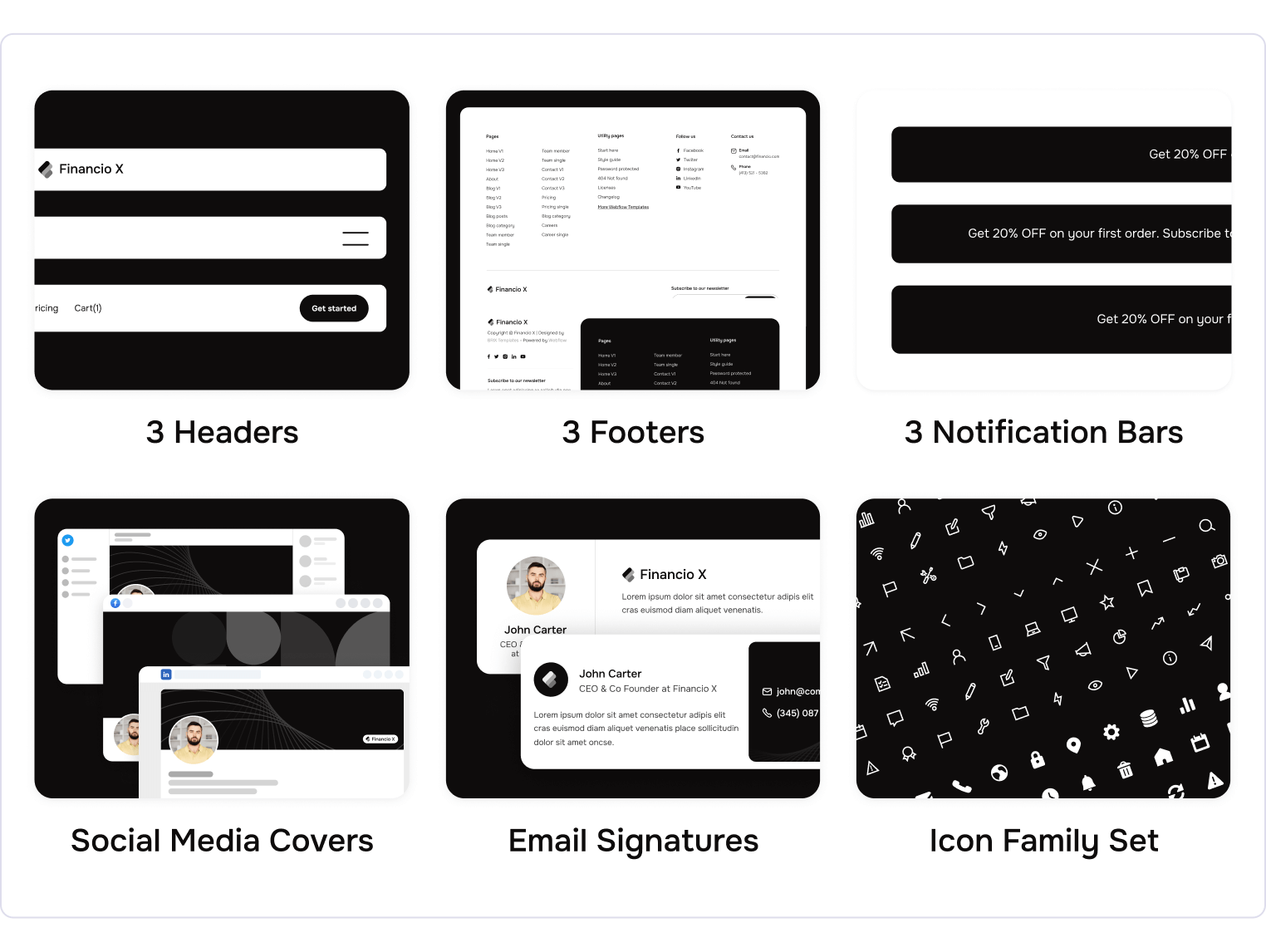 Financio X - Bank Webflow Template Benefits