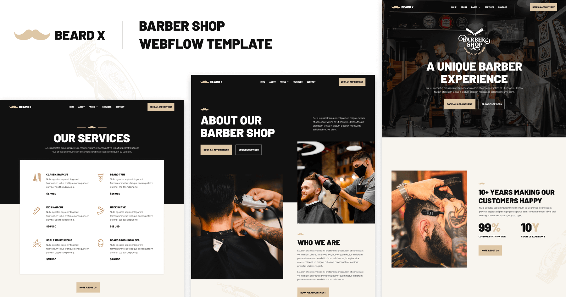 Barber Shop Webflow Template