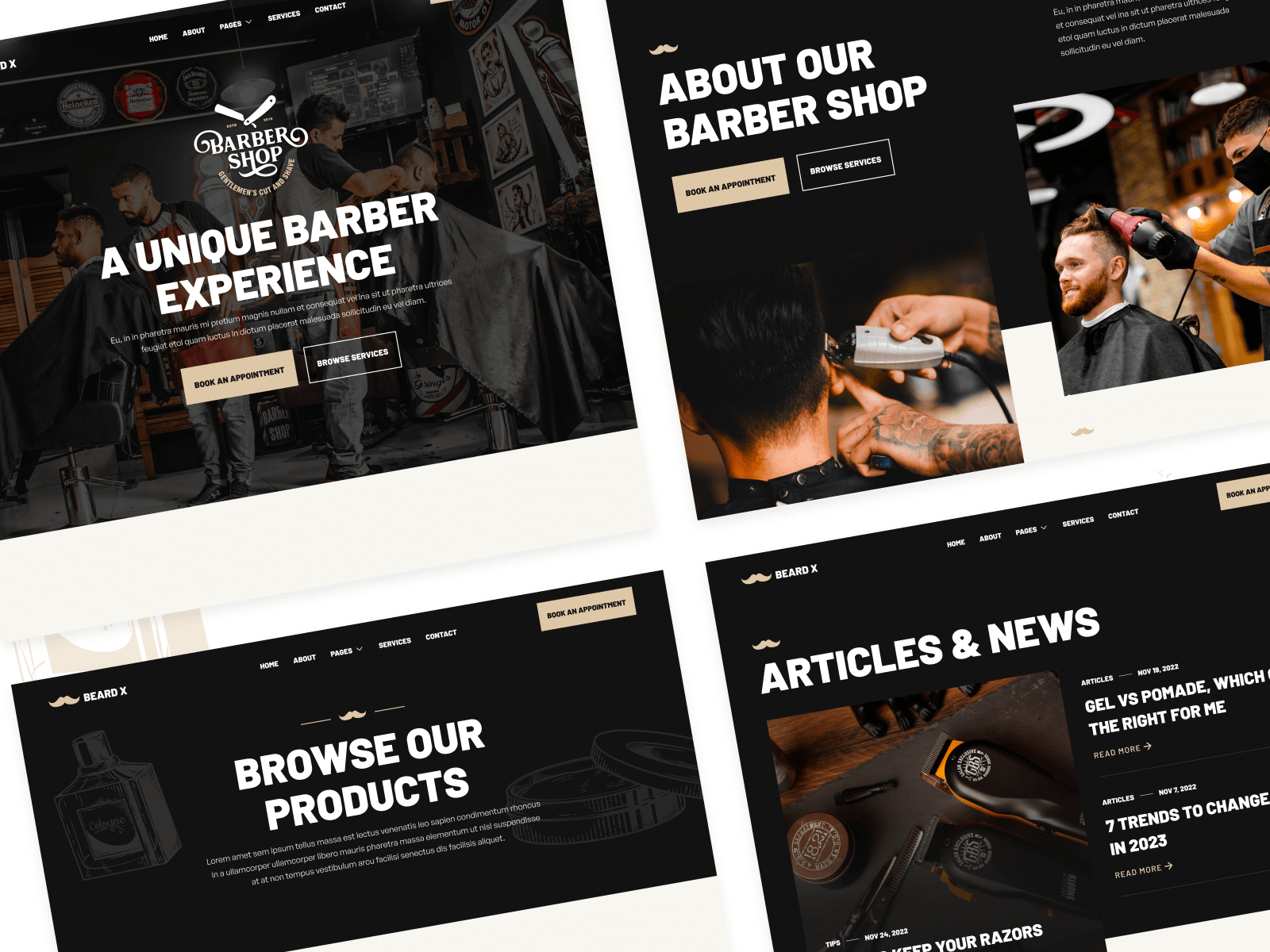 Men Barbershop Webflow Theme