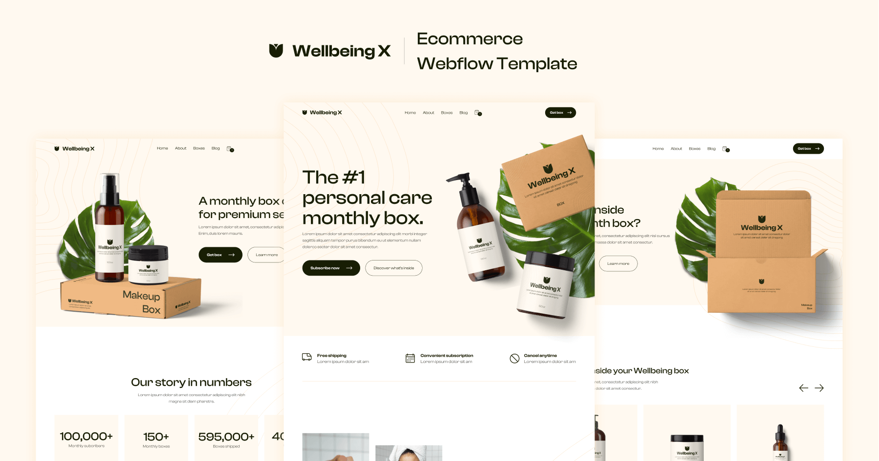 Wellbeing Ecommerce Webflow Template