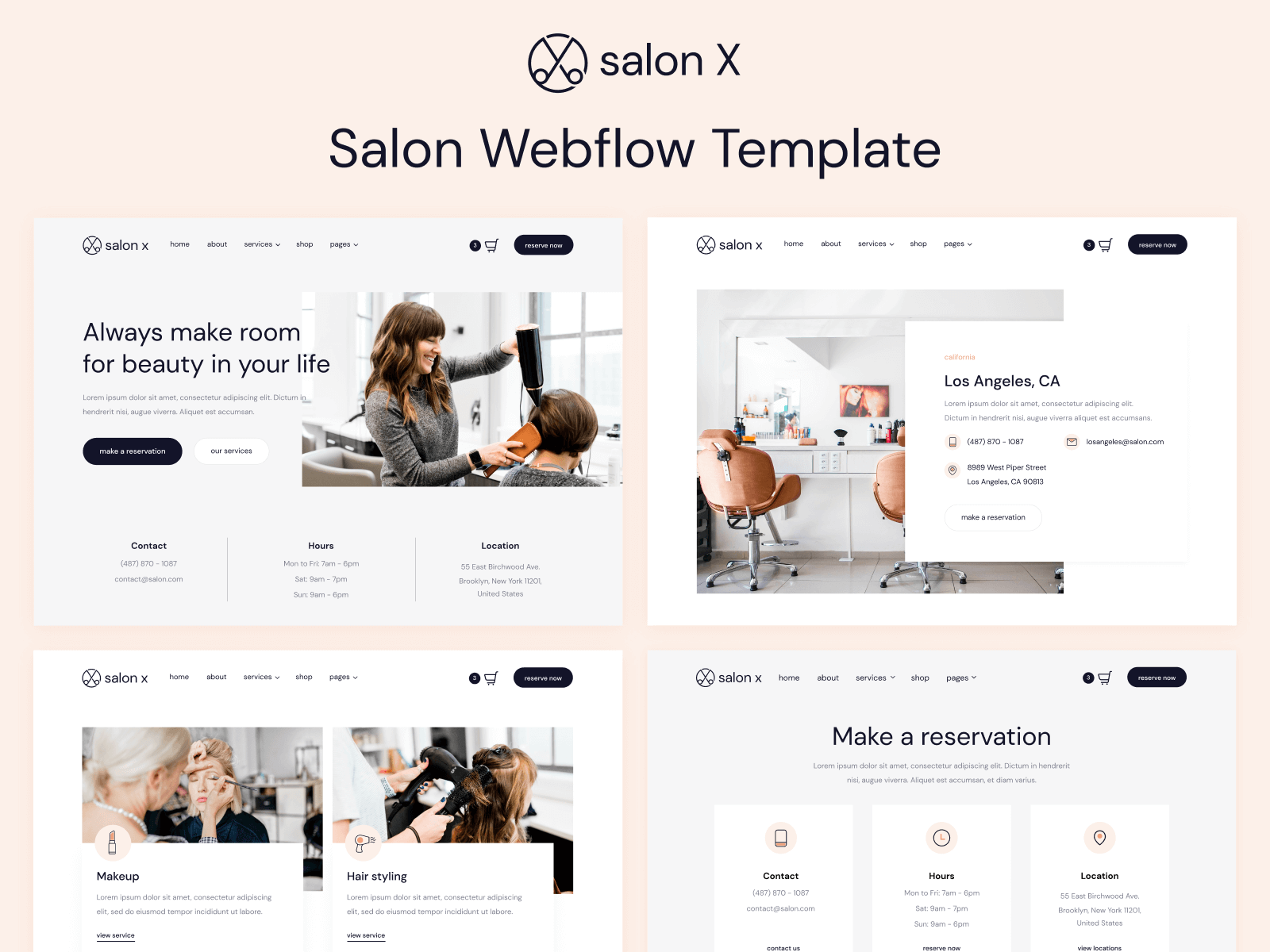 Salon Webflow Website Template