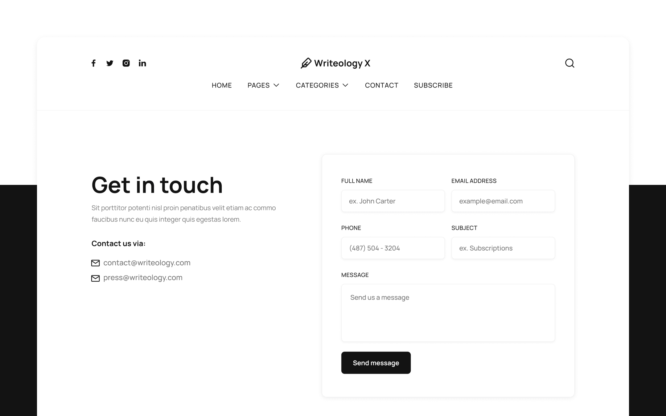 Writeology X Webflow Template
