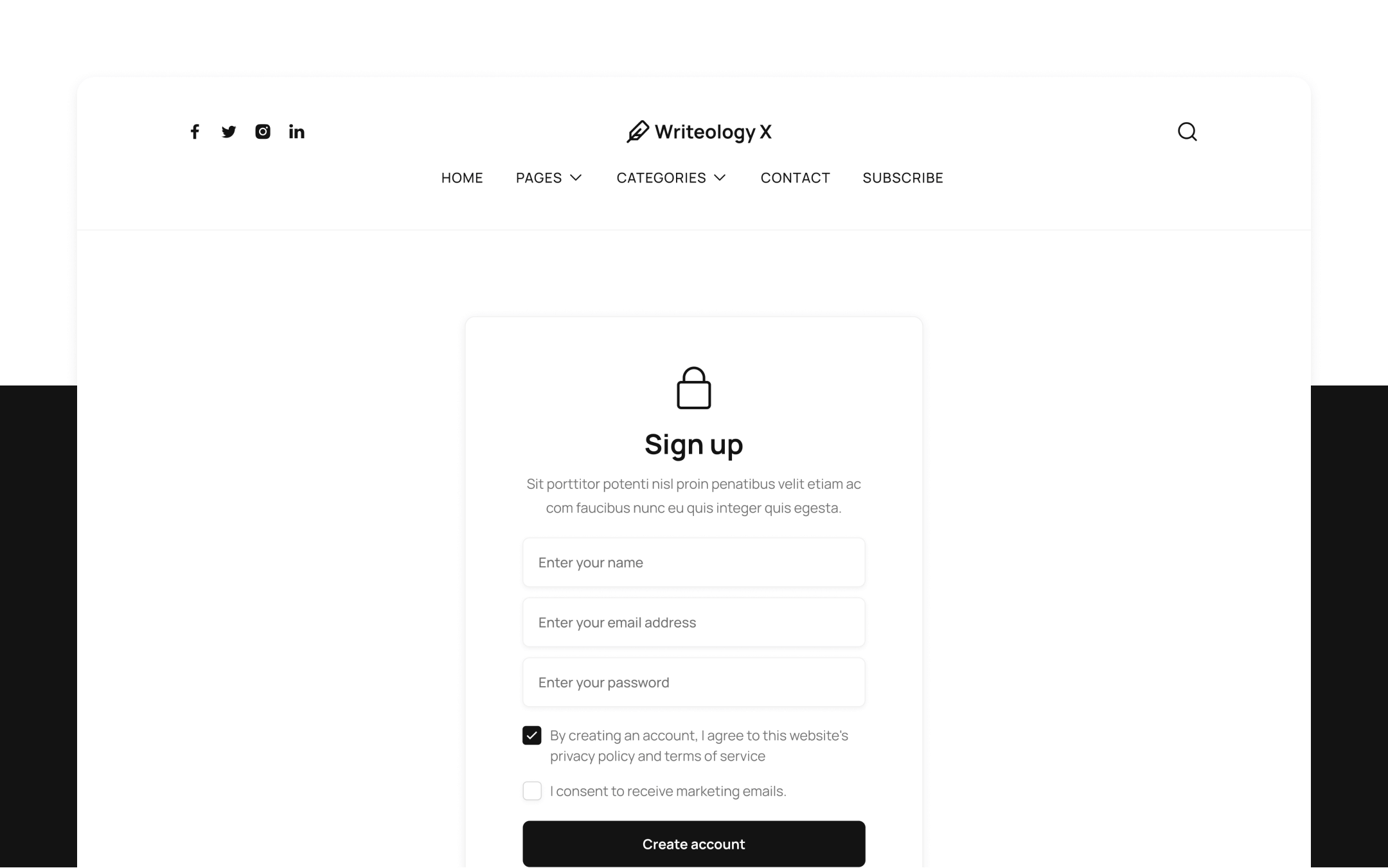 Writeology X Webflow Template