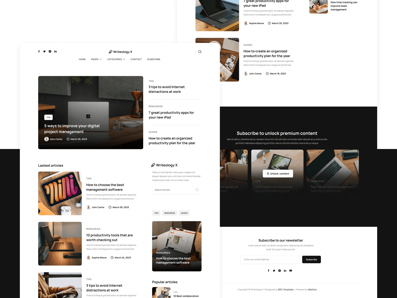 Blog Webflow Template