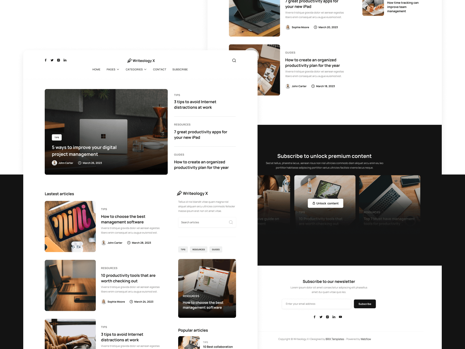 Blog Membership Webflow Template