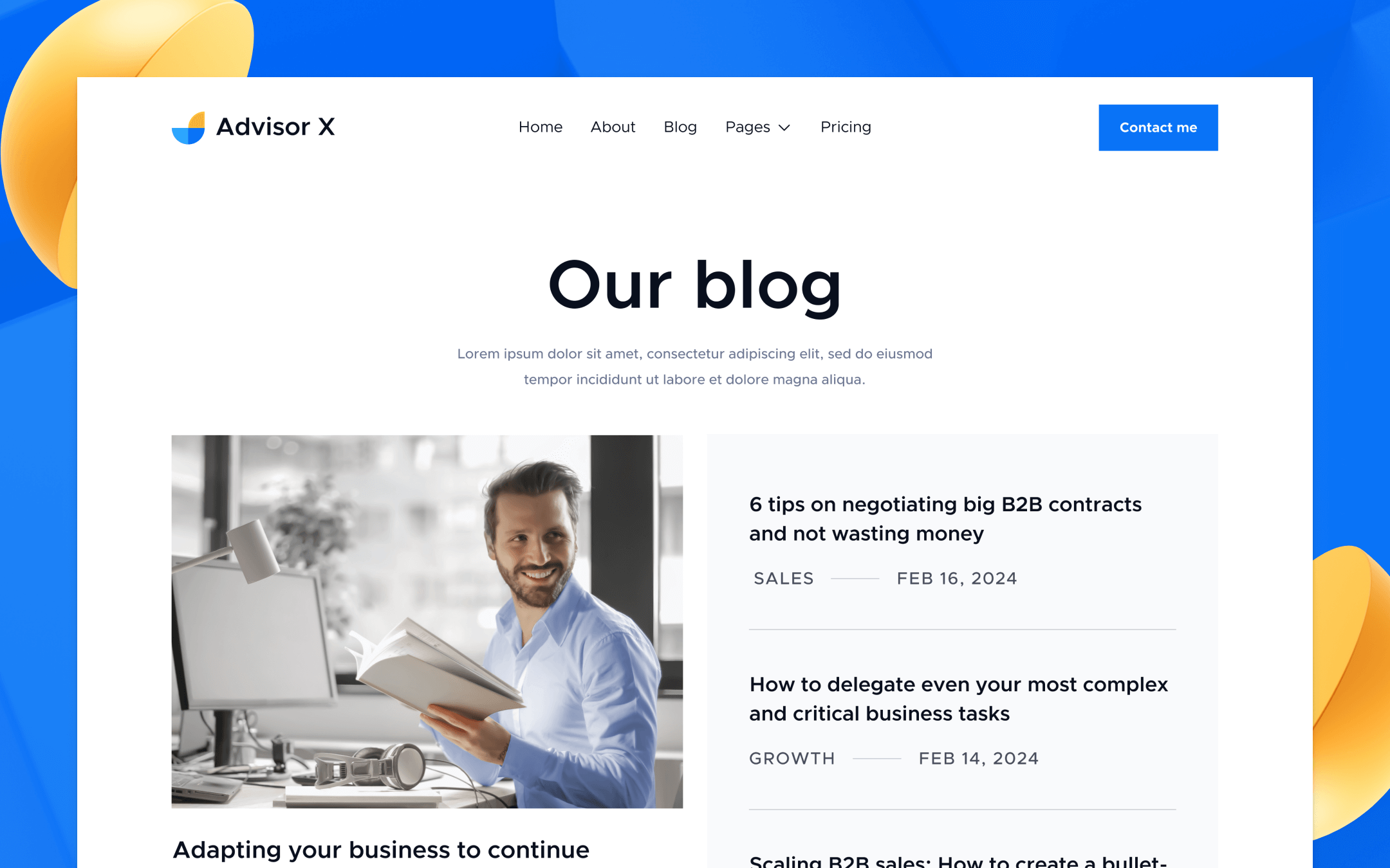 Advisor X Webflow Template