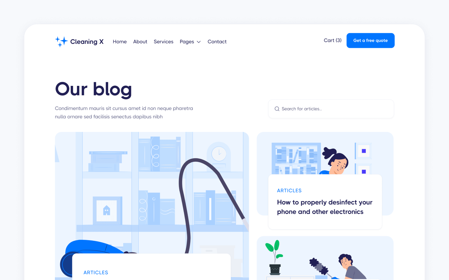 Cleaning X Webflow Template