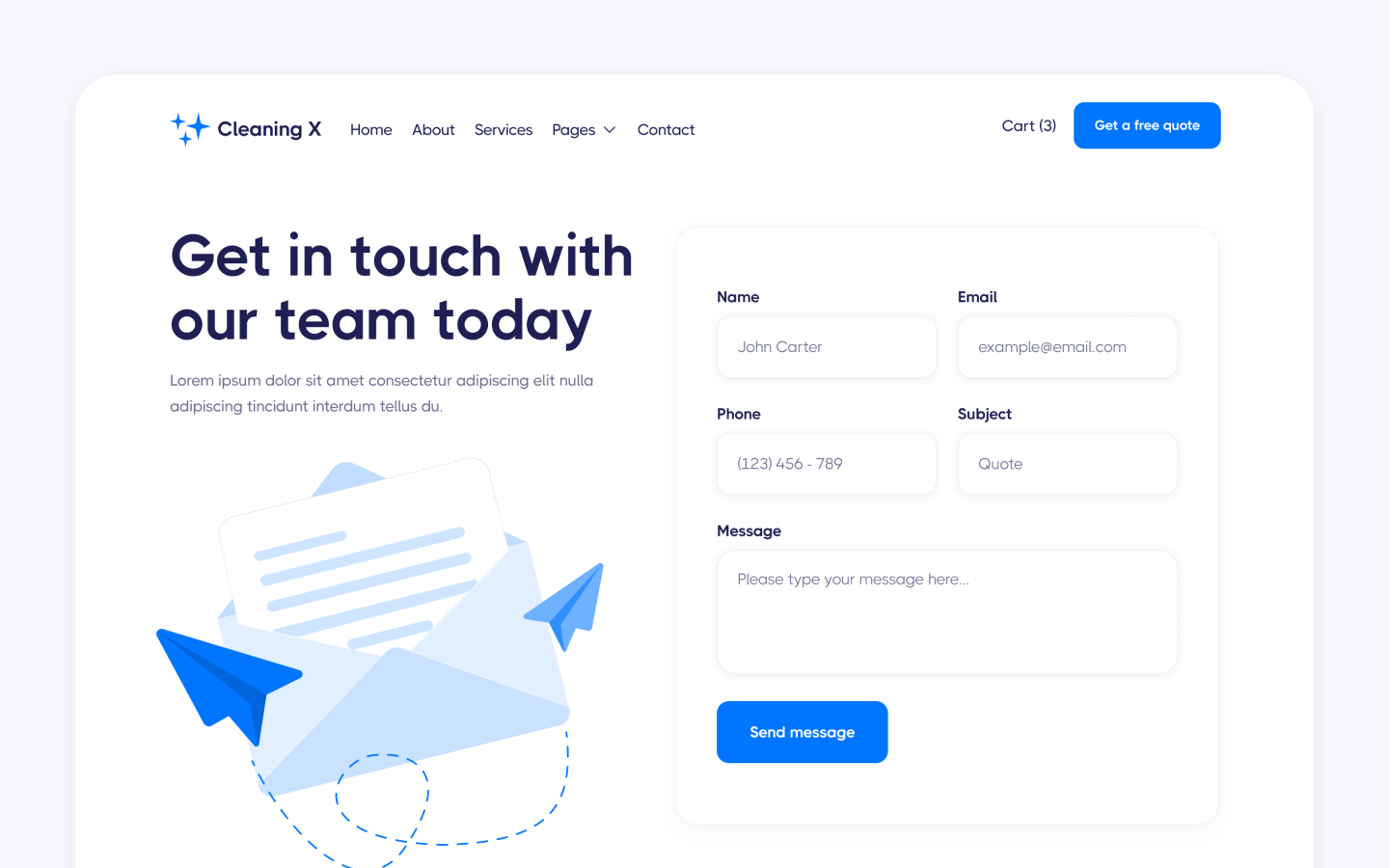 Cleaning X Webflow Template