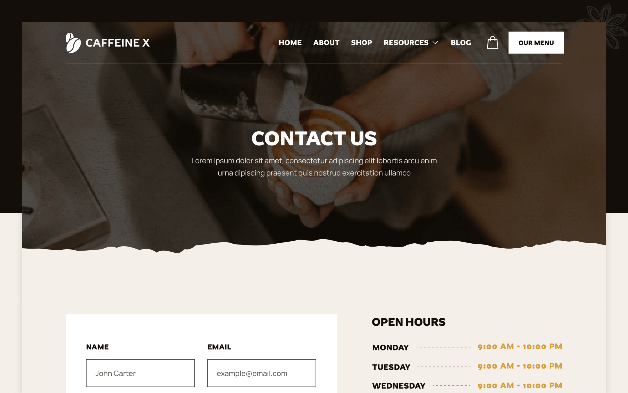 Caffeine X Webflow Template