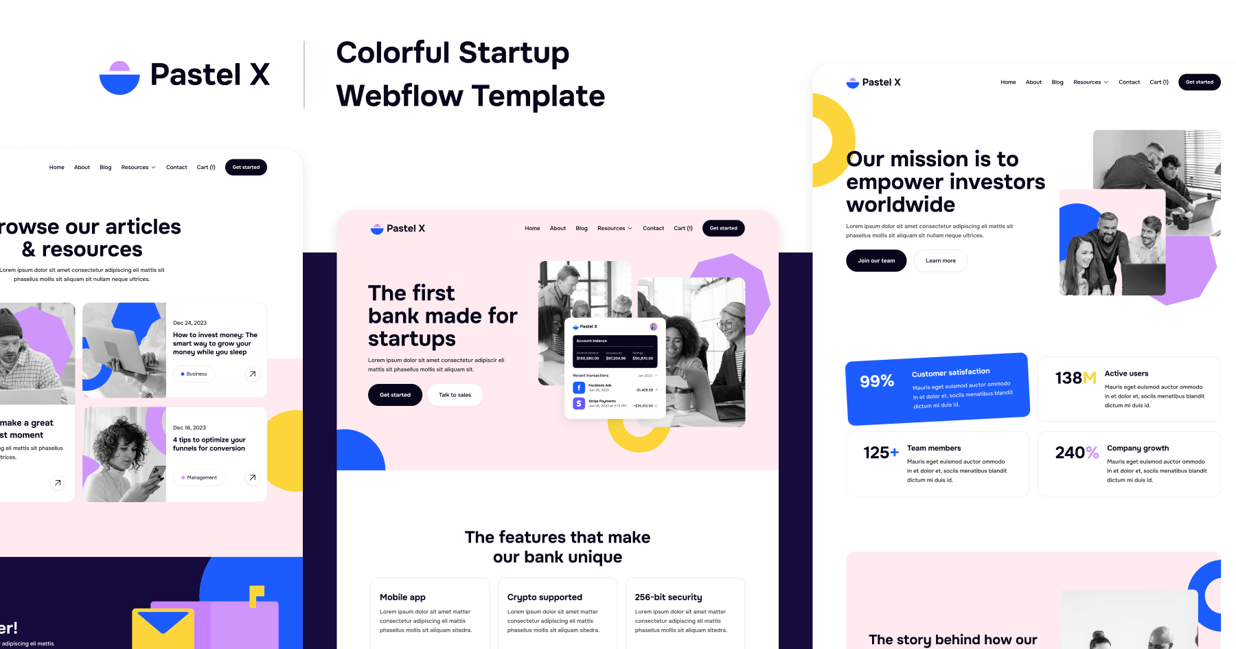 Colorful Startup webflow Template