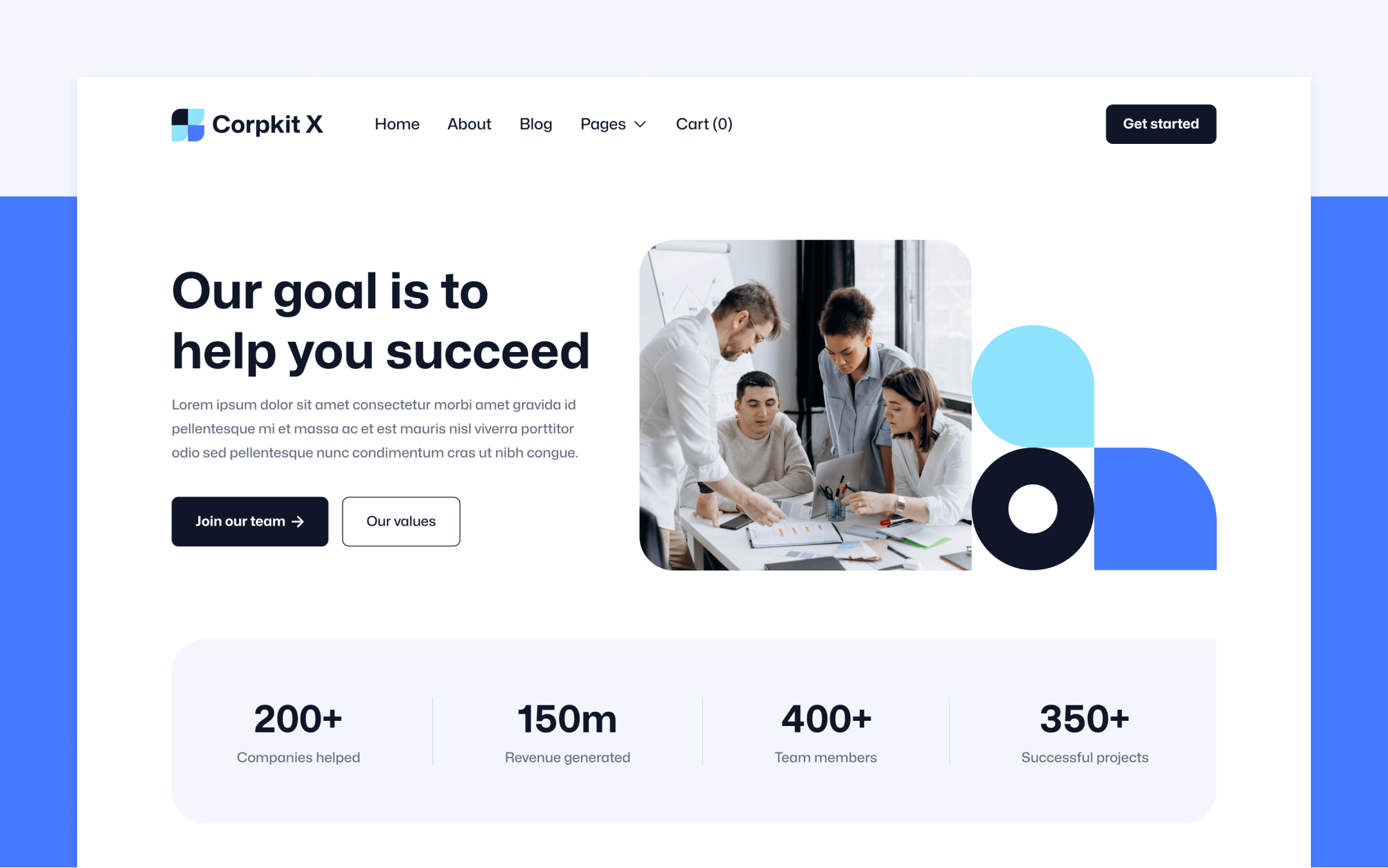 Corpkit X Webflow Template