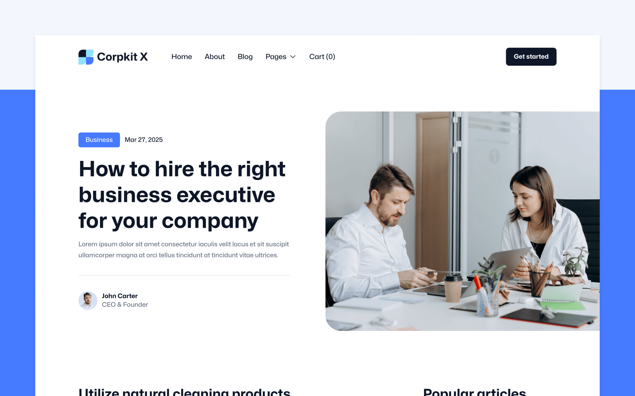 Corpkit X Webflow Template
