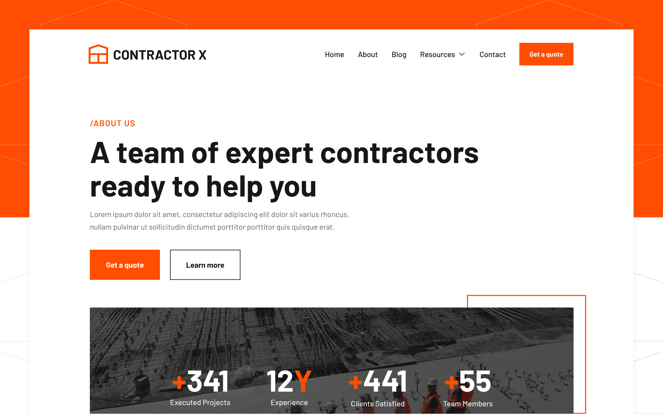 Contractor X Webflow Template