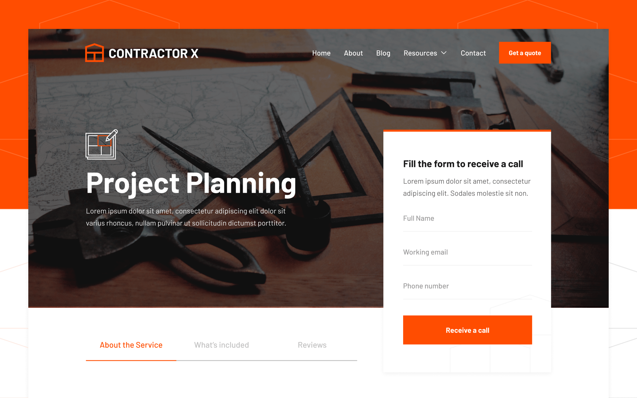 Contractor X Webflow Template