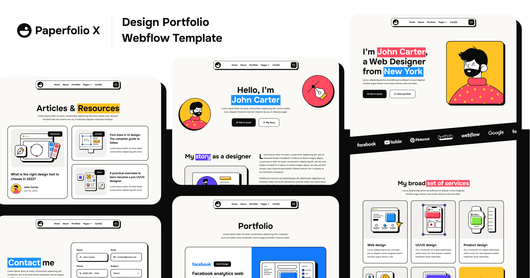 Designer Portfolio Webflow Template