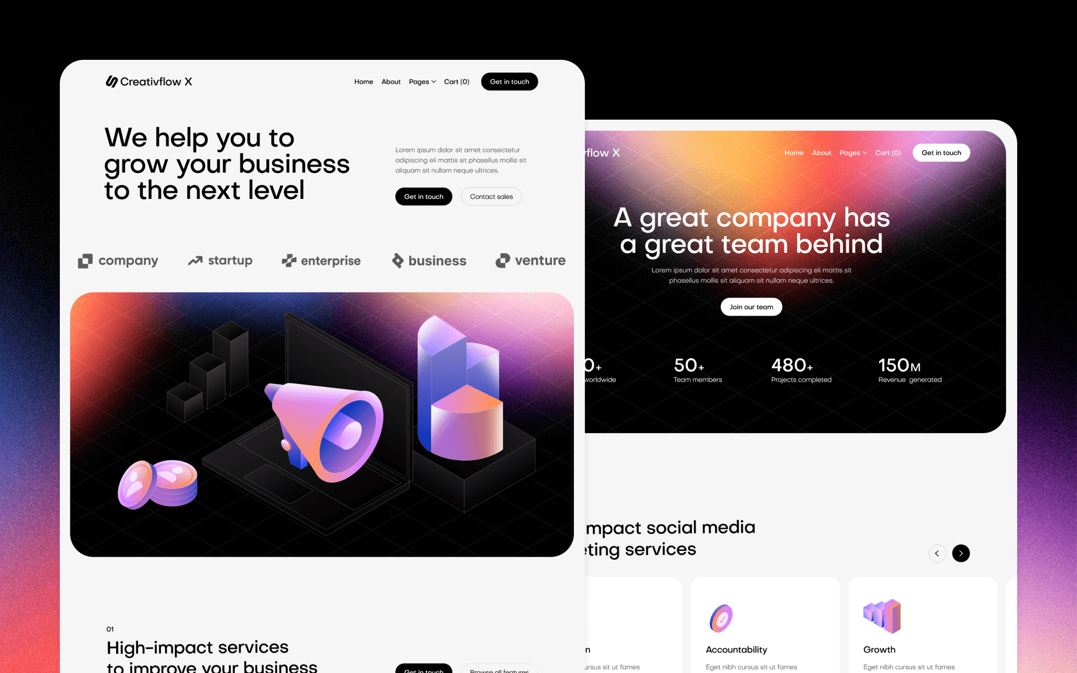 Creativflow X Webflow Template