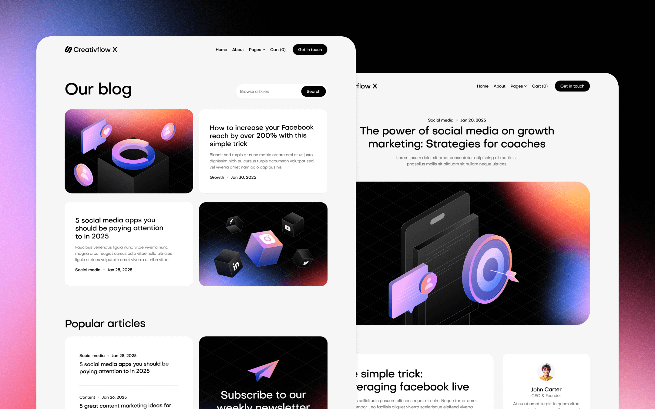 Creativflow X Webflow Template