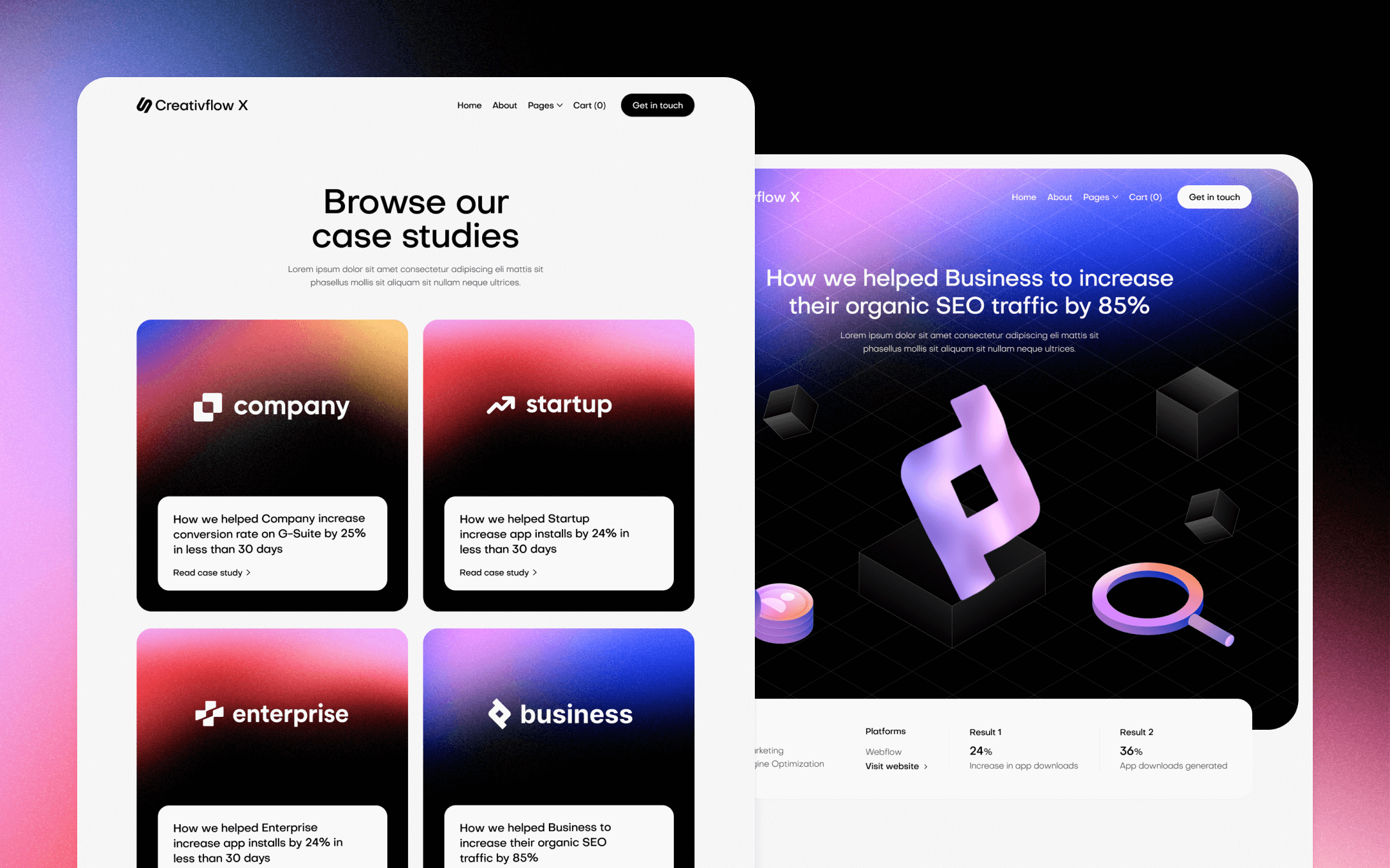 Creativflow X Webflow Template