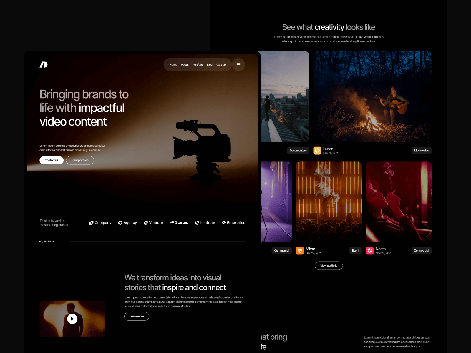 Creative Video Agency Webflow Template
