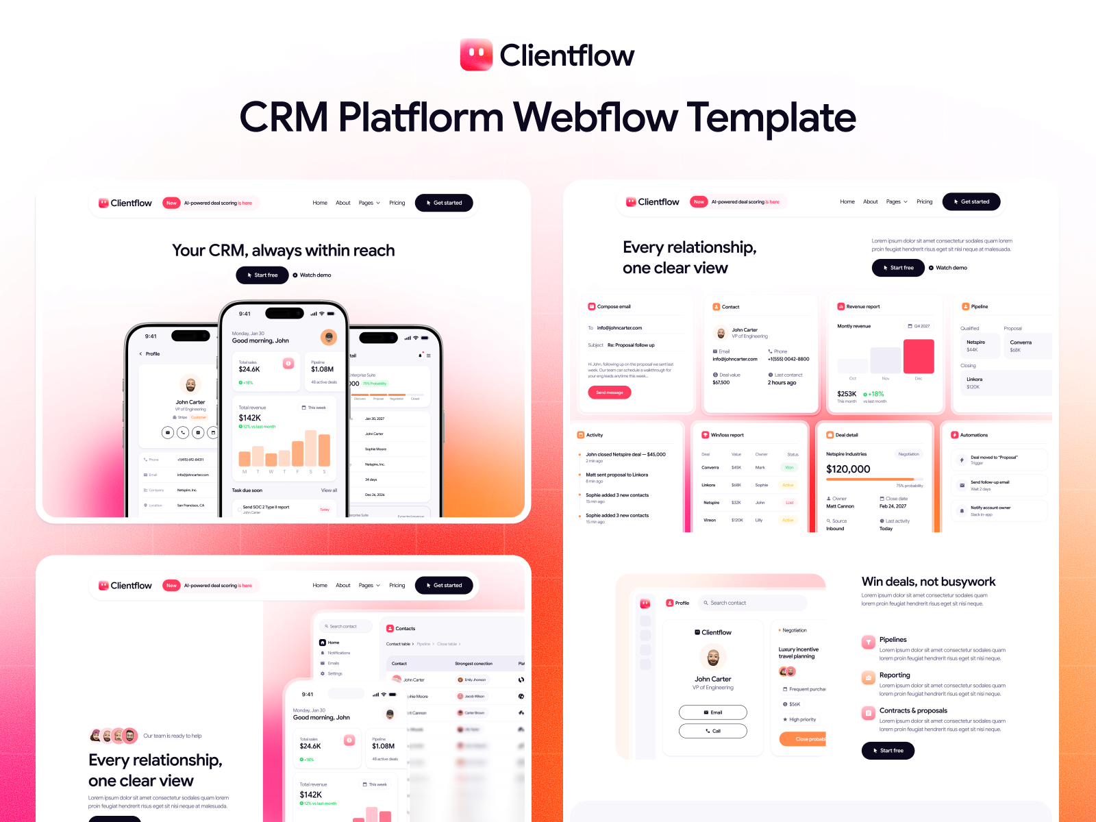 CRM Platform Webflow Template