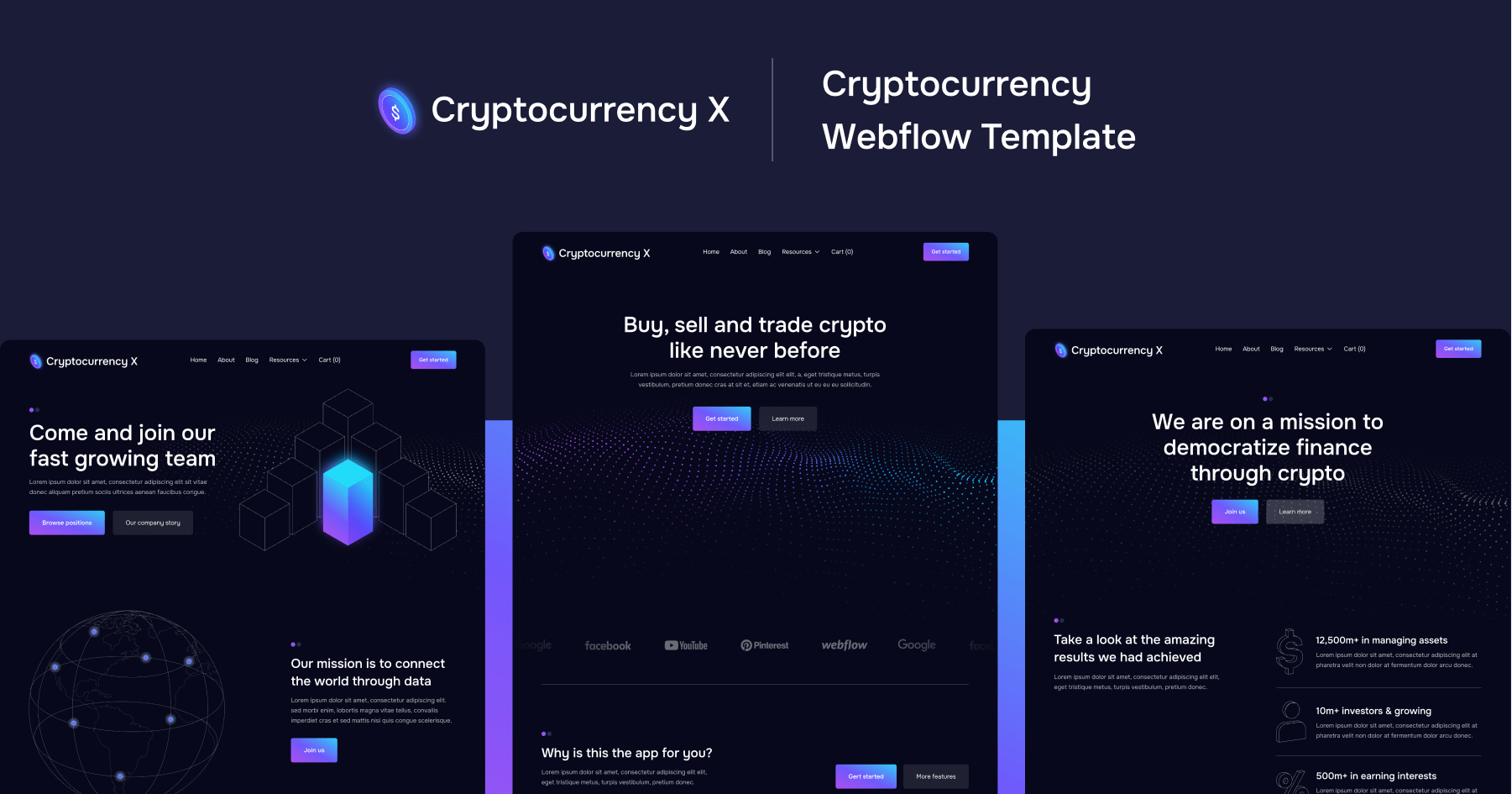 Cryptocurrency Webflow Template