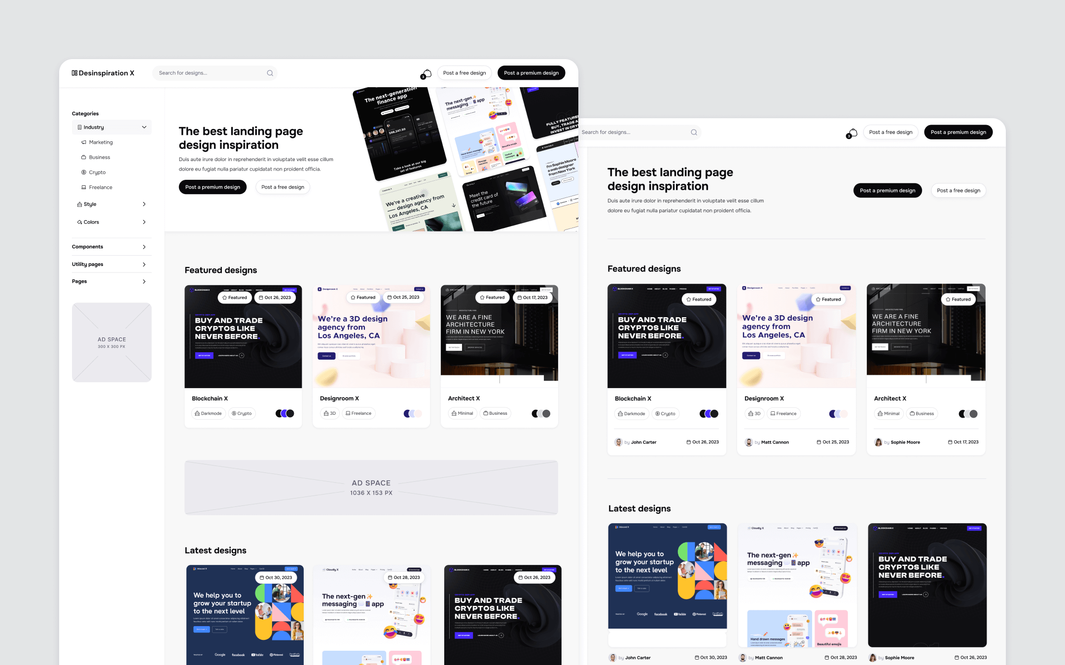 Desinspiration X Webflow Template