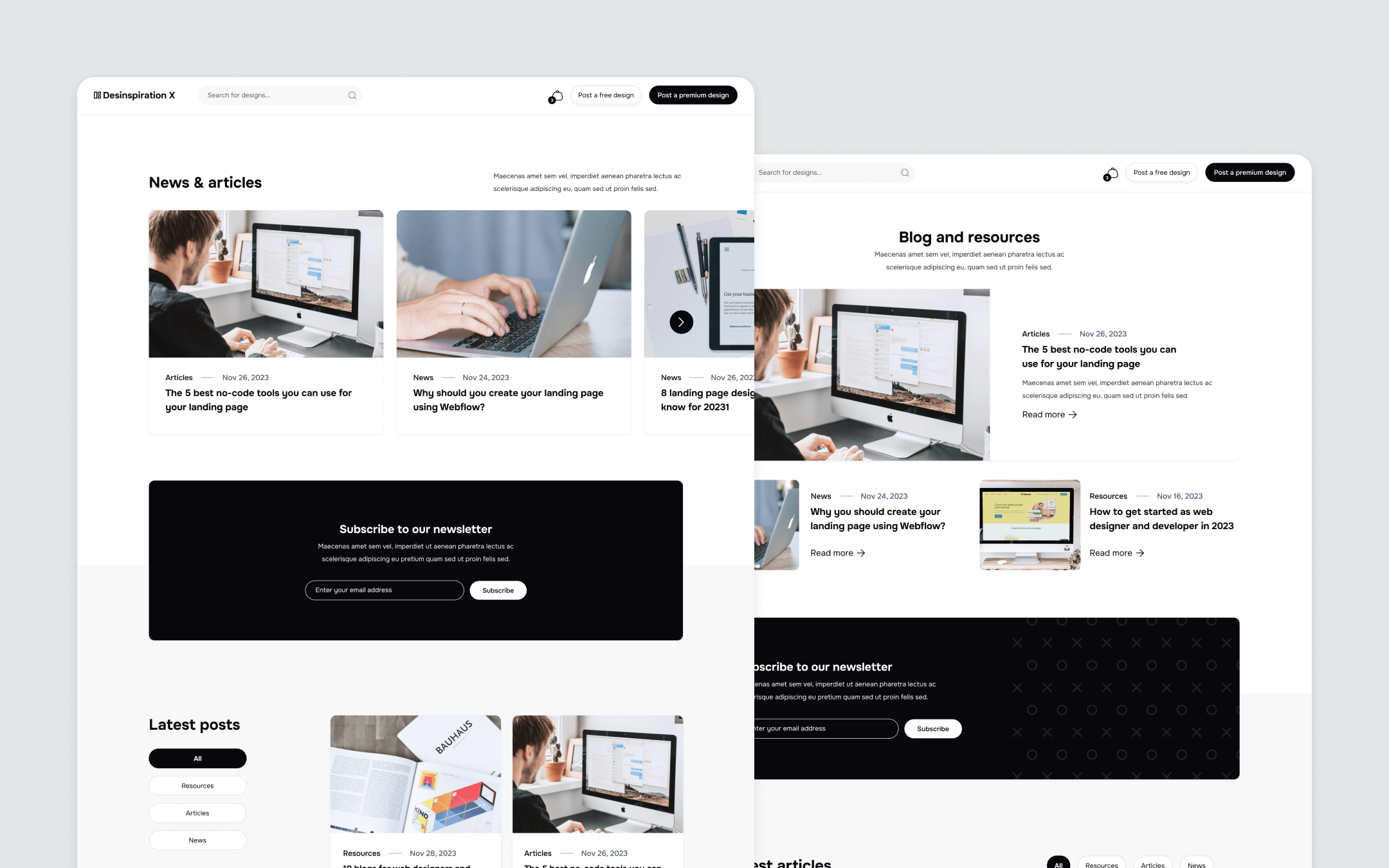 Desinspiration X Webflow Template