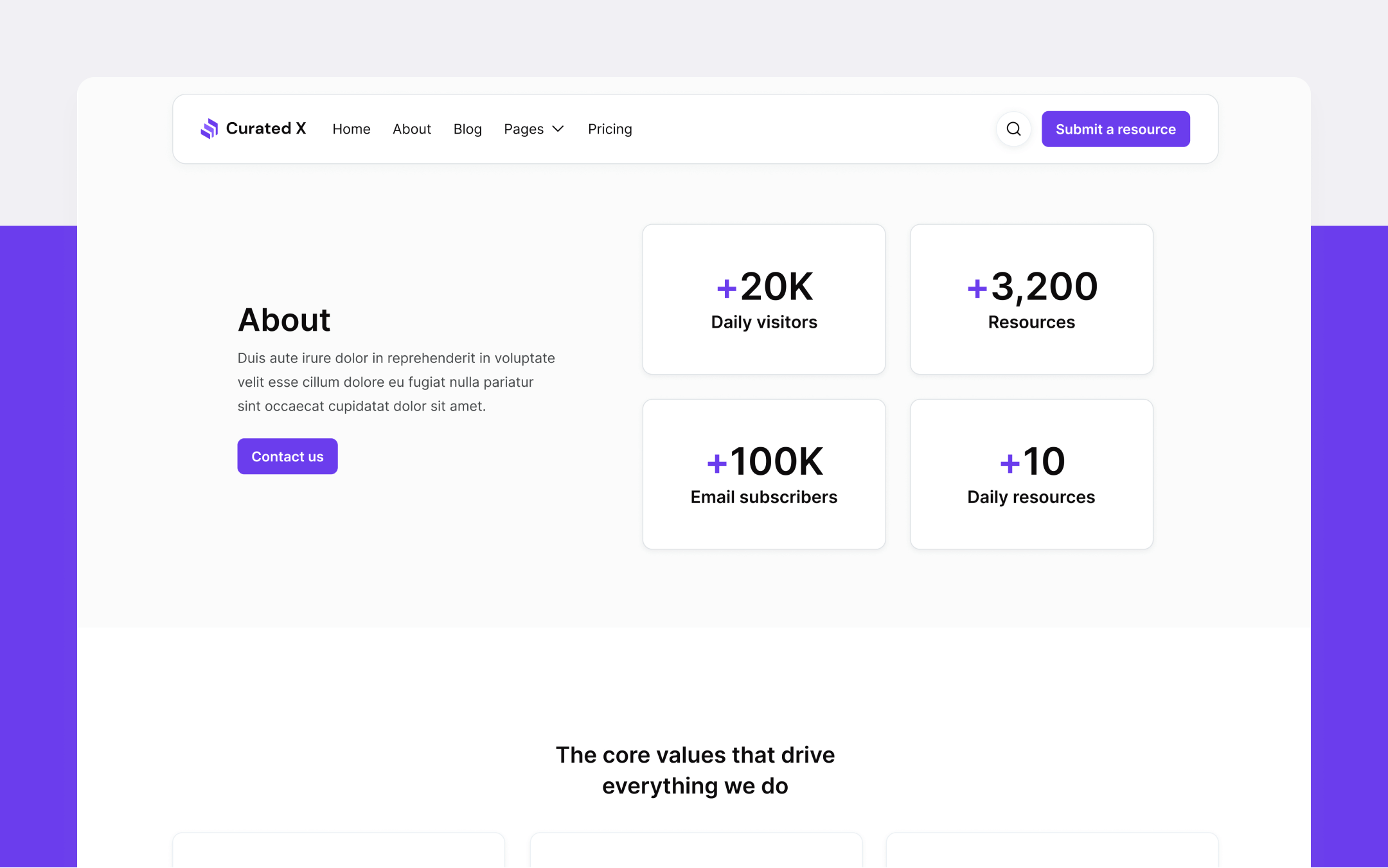 Curated X Webflow Template