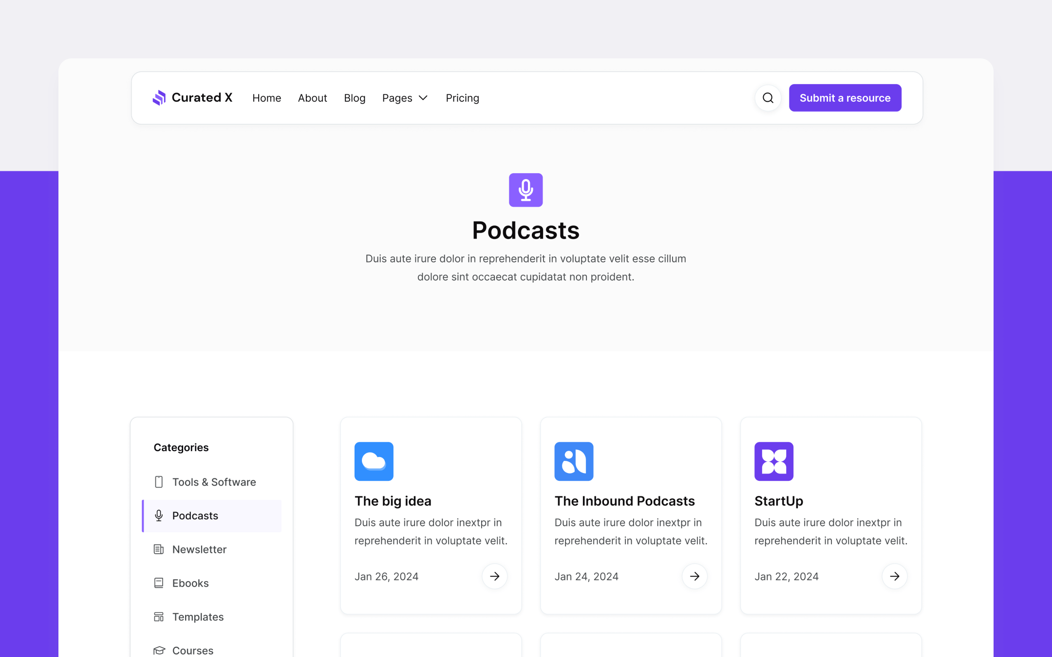 Curated X Webflow Template