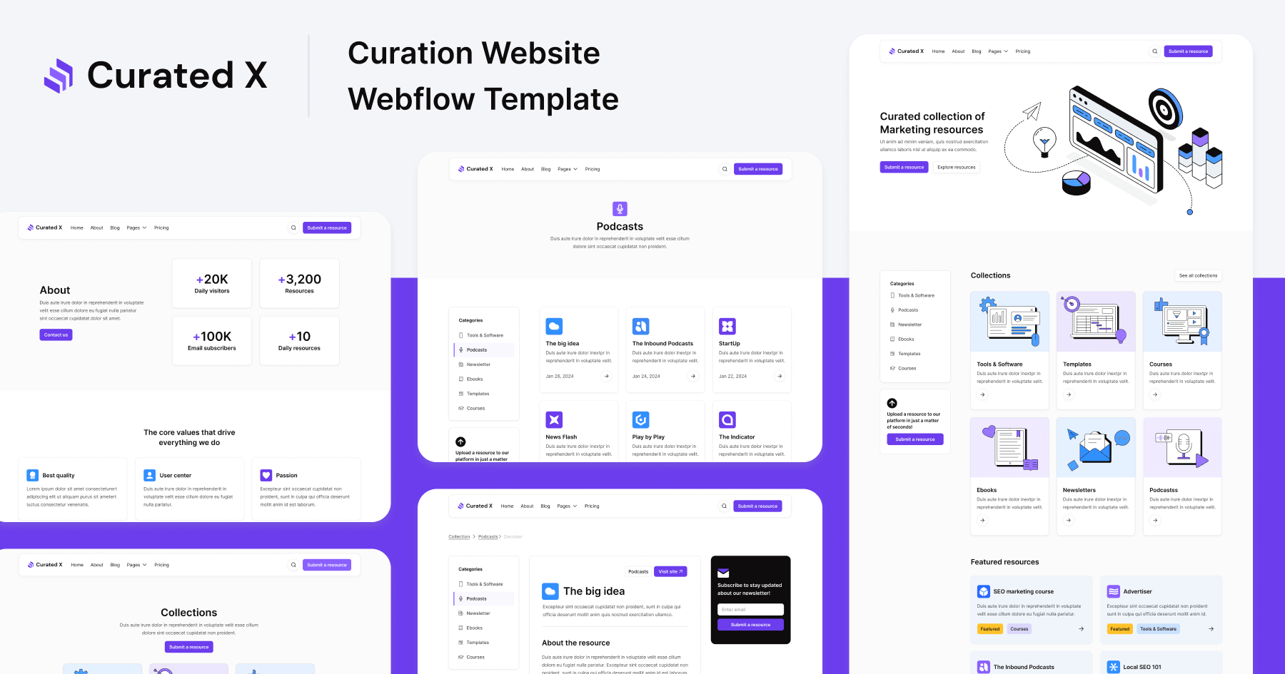 Curation Website Webflow Template