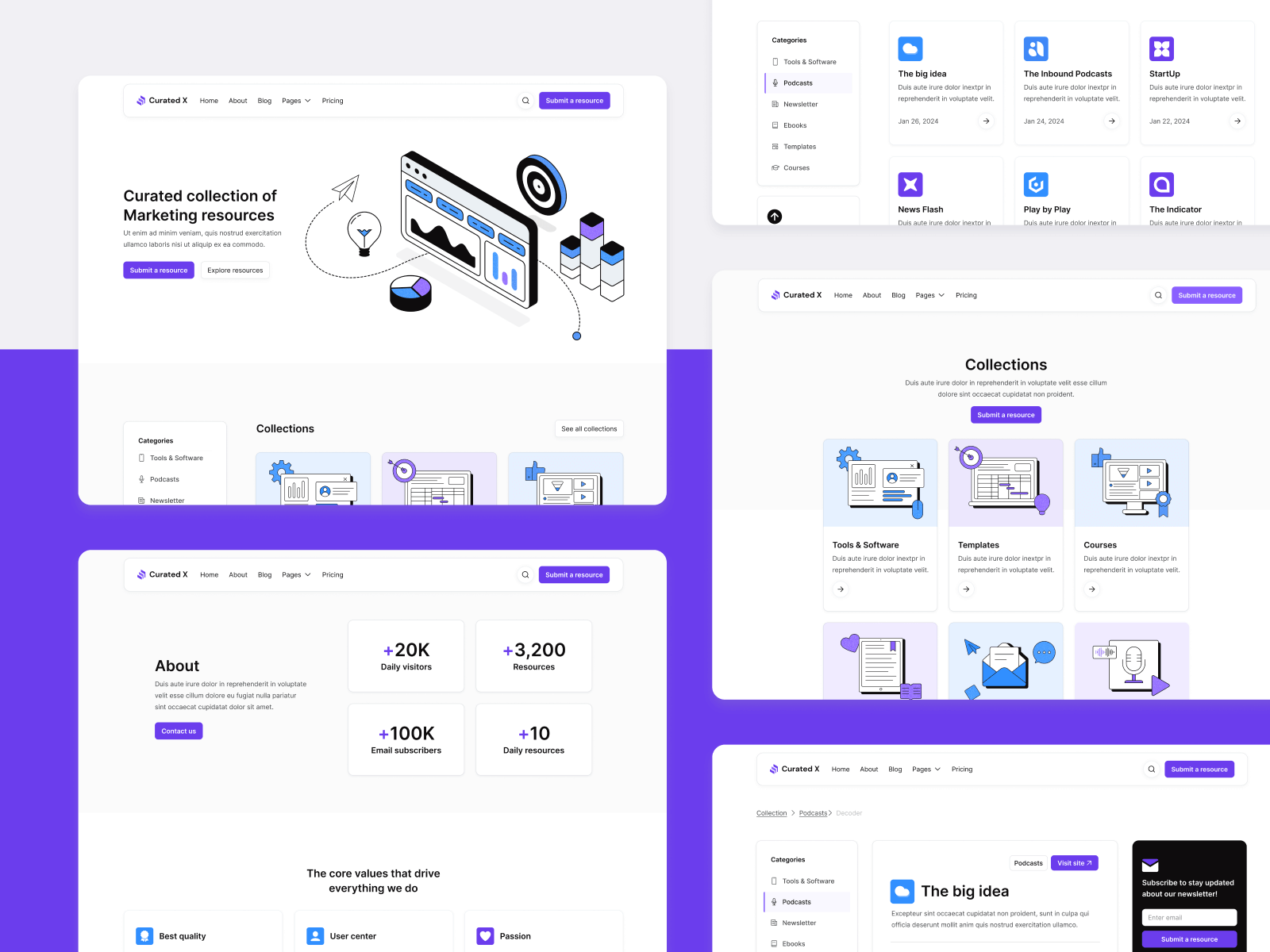 Curation Website Webflow Theme