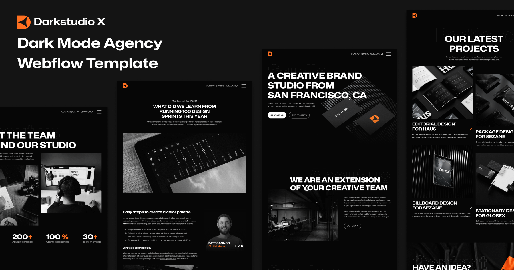 Dark Mode Agency Webflow Template
