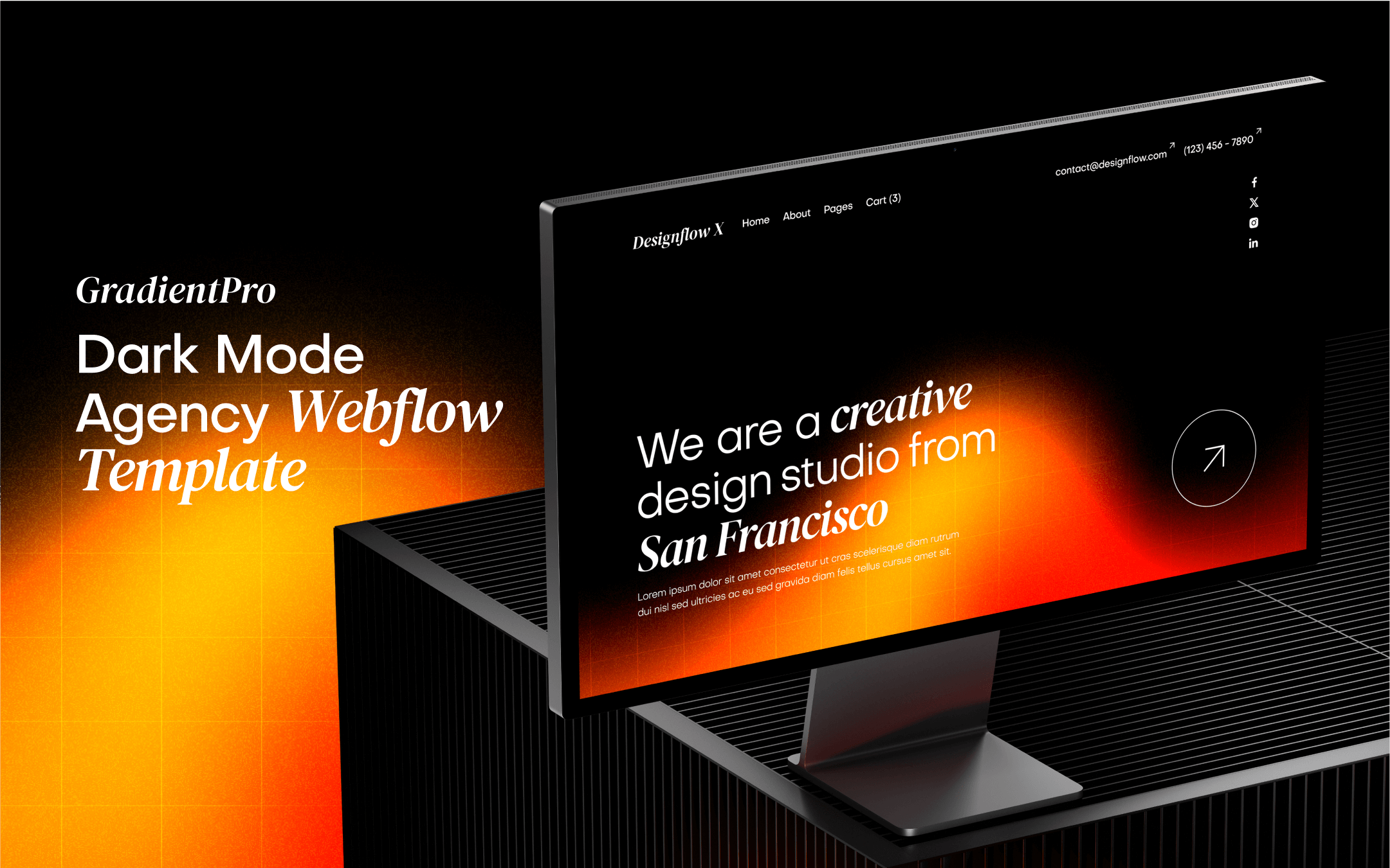 Dark Mode Agency Webflow Theme