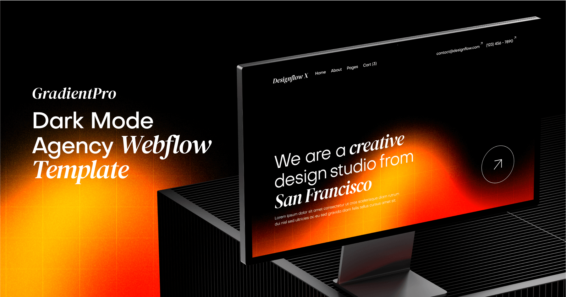 Dark Mode Agency Webflow Theme - GradientPro | BRIX Templates